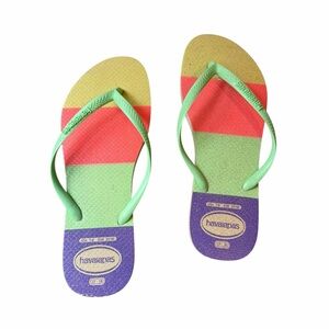 Havaianas Brazil Colorblock Flip Flop Sandals Size 7-8 EU 39/40